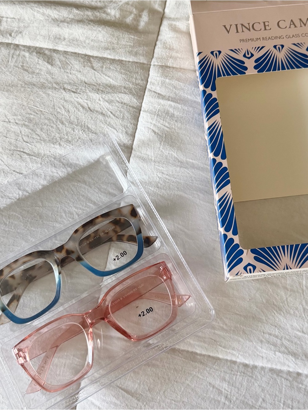 Vince Camuto Premium Reading Glass Collection +2.00 Aspheric Rectangle 2-Pack